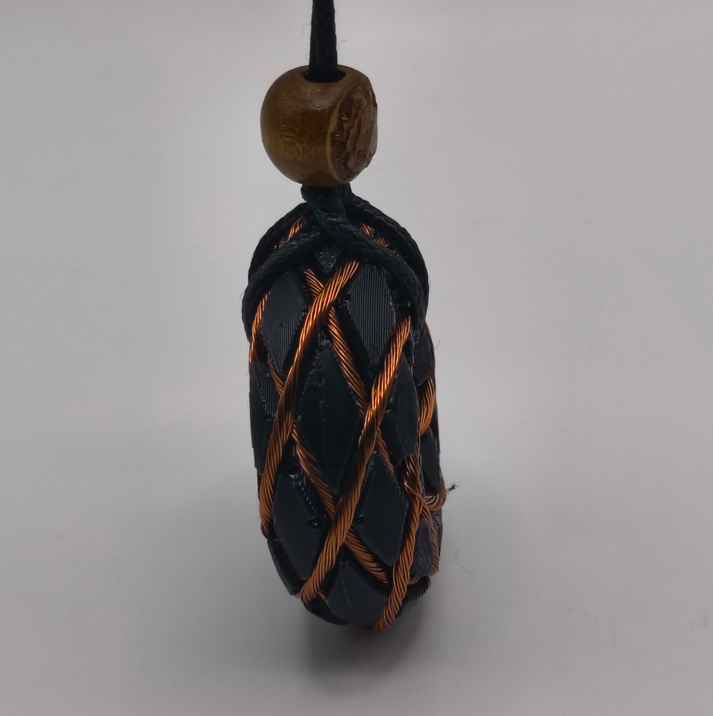 Flower of Life Torus Rodin coil pendant, Genuine Shungite.